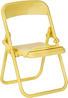 Cute Color Chair Adjustable Phone Holder Stand Foldable Mobile Phone Stand Desk Holder Universal Lazy Bracket Compatible with Any device - Yellow