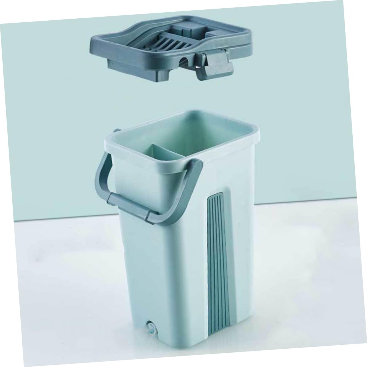 Cabilock Fregona Manos Libres para Limpiar Hogar Cubo para Trapeador De Microfibra Accesorios De Limpieza Trapeador y Cubo De Limpieza para Uso Diario Cocina y Baño