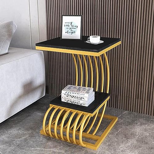 Image of Crown Art SHOPEE Modern Bedside Cabinet Table Engineered top Metal Table fo r Living Room, Bedroom,Farm House, Study Industrial Balcony etc
