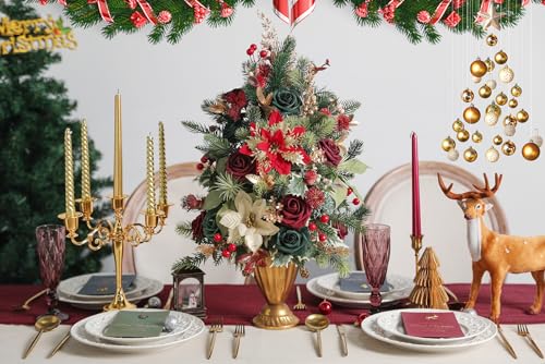 Serra-Flora-Artificial-Christmas-Flowers-Greenery-Combo-Box-Set-Faux-Flowers-Bulk-Flower-Leaf-with-Stems-for-DIY-Tree-Ornaments-Xmas-Wreath-Floral-Arrangements-Centerpieces Serra Flora Artificial Christmas Flowers Greenery Combo Box Set Faux Flowers Bulk Flower Leaf with Stems for DIY Tree Ornaments Xmas Wreath Floral Arrangements Centerpieces