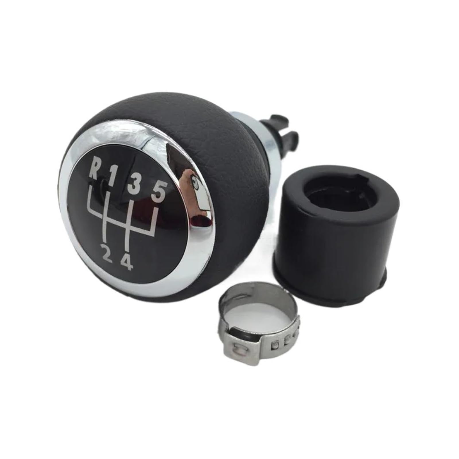 Lozopmtmld 5 Speed Gearknob For Vw For Passat B6 2005-2011 Sporty Gear Knob Black/Silver