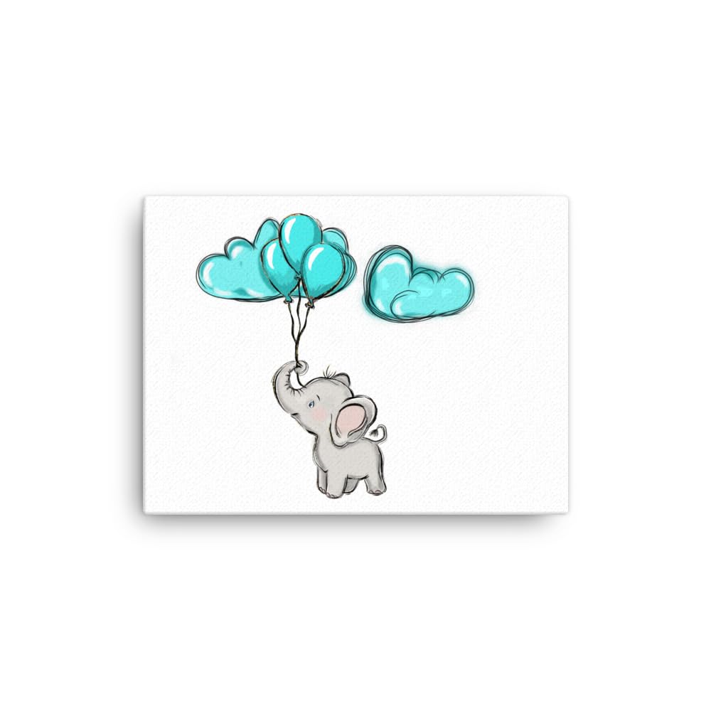Déco murale aventure éléphant bleu pour nurserie cocon