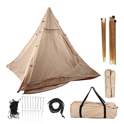 Carpa de camping estilo pirámide con toldo integrado miniatura 5