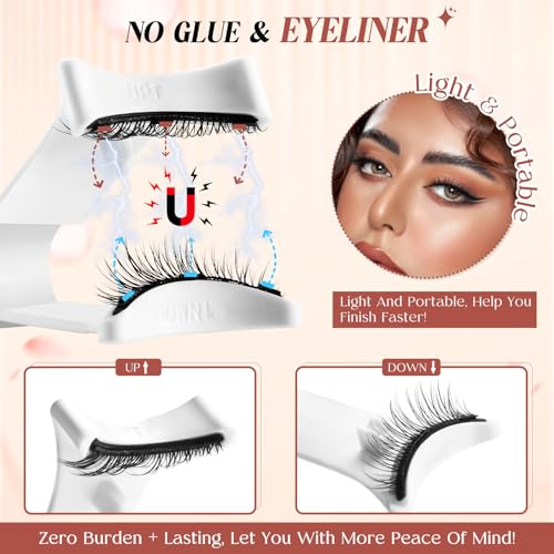 Fqkongi 2 Pair Magnetic Eyelashes Natural Look Reusable Magnetic Lashes With Applicator No Glue Or Liner Needed Easy To Wear And Remove Soft Comfortable Magnetic Eyelashes Kit1 thumb #3