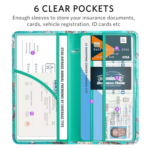 Image of CoBak Car Registration and Insurance Holder | Vehicle Glove Box Organizer, Auto Truck Compartment Document Case with Magnetic Closure for Insurance & Driver License
