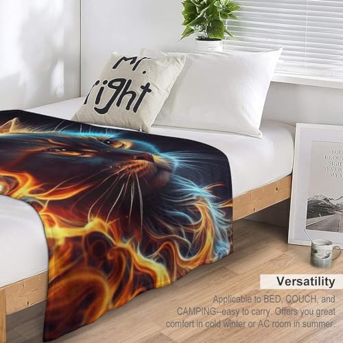 Couverture légère polaire chat flannel pour lit et canapé