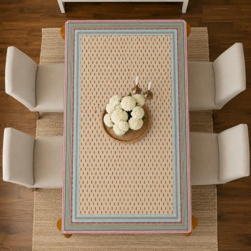 Image of STITCHNEST Cotton Slub Table Cover for 6 Seater Dining Table|54 x 78 Inches, Digitally Printed|Durable, Washable & Fade-Resistant Fabric