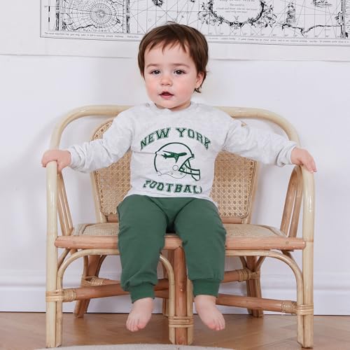 Toddler Baby Football Outfits Sundays are for The Jets Football Sweatshirt Top Pants Set Cute Fall Clothes2
