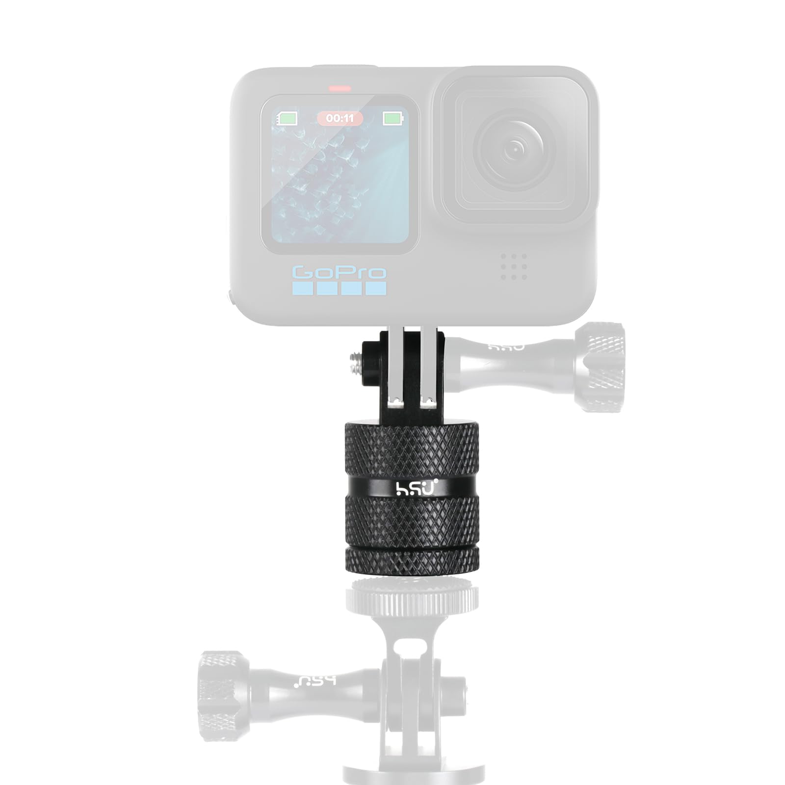 Adaptateur Trépied Pour GoPro Hero 12/11/10/9/8/7/6/5/4/3 | Support Vis 1/4 En Aluminium Noir Robuste