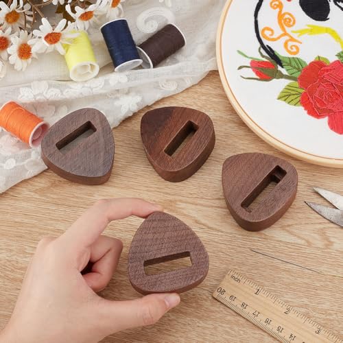 Image of OLYCRAFT 4Pcs Wooden Embroidery Hoop Display Stand 1.9cm Thick Embroidery Hoop Wooden Base Triangle Wood Embroidery Hoop Easels Embroidery Cross Stitch Stand Decor for DIY Craft Projects Display