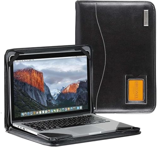 Broonel - Serie Contour - Funda Protectora De Cuero Negro De Alta Resistencia - Compatible con La Lenovo Yoga Book A12