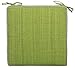 Brandsseller Cojín para asiento de jardín exterior con ribete, aspecto de lino, impermeable, resistente a la suciedad y al agua, con cintas de fijación, 40 x 40 x 4 cm, individual, color verde