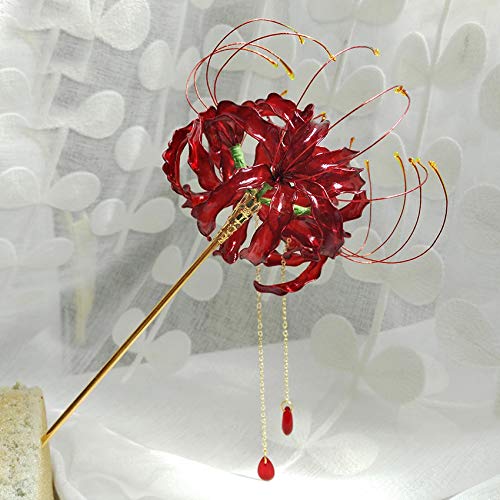 Amazon.co.jp: 美しい 彼岸花 かんざし ヒガンバナ 曼珠沙華