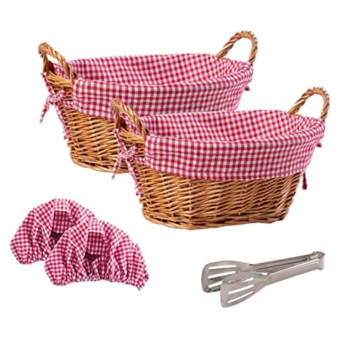 eGenuss 2 paneras rústicas de mimbre con accesorios Cover