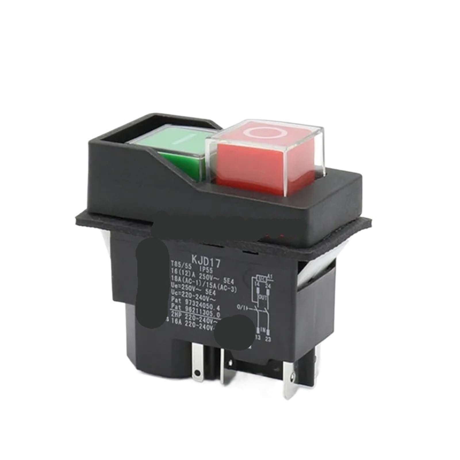 1 interruptor pulsador electromagnético de CA de 250 V y 16 A, 4/5 pines, 50/60 Hz, protección contra subtensión, interruptor de seguridad de arranque.(5PINS)