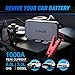 Type S Dynamic D10 1000A Portable Battery Car Jump Starter with Power Bank, 12V 6L Gas 3L Diesel, LCD Display, Battery Jump Box, 8000mAh, LED Flashlight, IP64 Splash-Proof, USB-C & USB-A, UL Listed