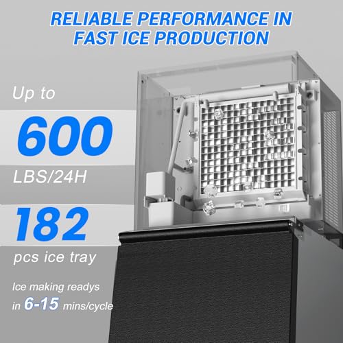 Máquina comercial fabricadora de hielo 650 lbs/24h con depósito 350 lbs miniatura 3