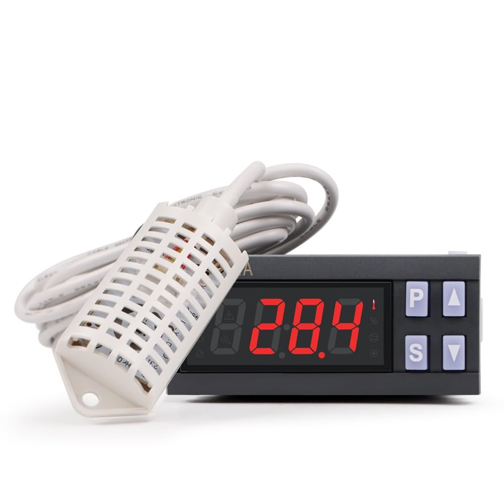 Controlador de Temperatura y Humedad para Incubación 7801A, Termostato Digital, Control de Humedad, Sensor de Temperatura, Control de Incubadora.