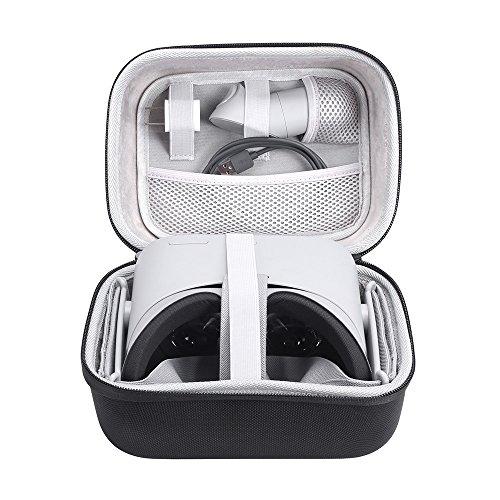 Esimen Hard Case for Oculus Go VR Virtual Reality Headset and Controllers Accessories Carry Bag Protective Storage Box (Black+Gray)