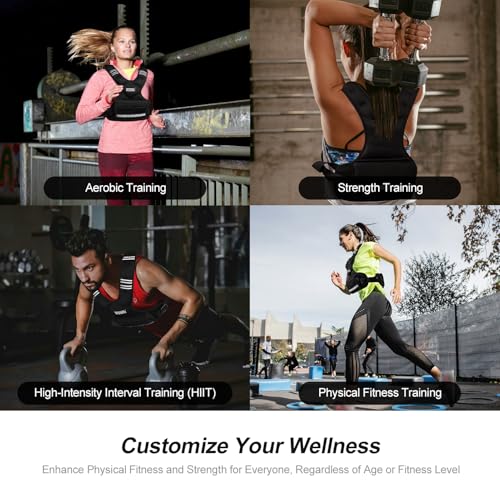 Image of Feyachi Adjustable Weighted Vest - 3-12 lbs /12-20 lbs /20-32 lbs X Type Weight Vest with Reflective Stripe Ideal for Running Workout and Training
