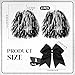 Hanaive 3 Pcs Cheerleading Pom Poms and Large Cheerleader Hair Bow Foil Pompoms Cheer for Team Cheering Squad Dance Rooters Accessories(Black and White,Matte)
