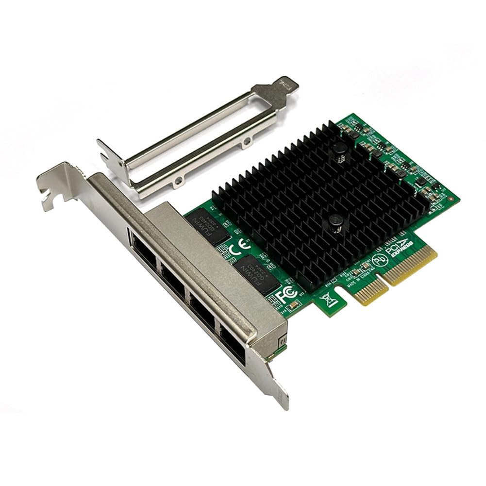 Loufy Scheda di Rete PCIe 2,5G A 4 Porte Adattatore Ethernet da 2,5 Gigabit RTL8125BG Adattatore LAN Ethernet PCI Express per PC Desktop Durevole