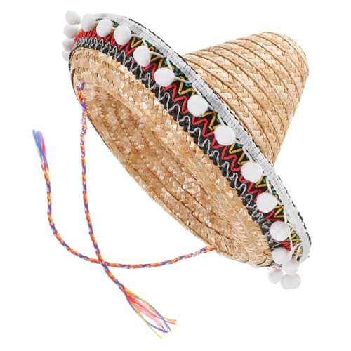 ibasenice Sombrero Mexicano de Paja Ligero y Transpirable para Fiesta y Verano Diseño Tradicional para Hombre y Mujer Festival y Decoración
