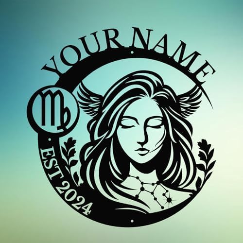 Custom The Zodiac Metal Sign,Constellation Personalized Name, Led Lights Funny Vintage Metal Signs,Wall Art Decor Outdoor (Virgo)