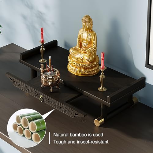 Autel en Bambou compact de 39 cm pour méditer facilement chez soi