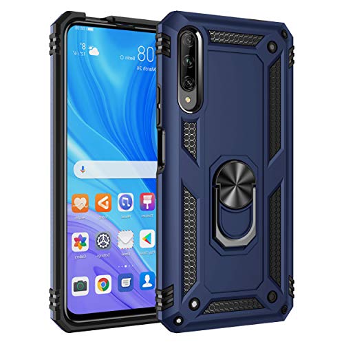 DEDUX Hülle für Huawei P Smart Pro 2019 [Tough Armour Series] Rugged Anti-Scratch PC Rückwand Schale + Shockproof TPU + Faltbarer Halterungen. Navy blau