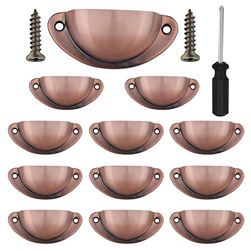 Tiradores para Muebles Vandicak 12 Piezas Tiradores de Cajón Vintage, Tiradores de Muebles en Forma de Concha para Armario de Cocina Tocador...