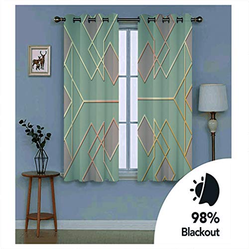 Rideaux et draperies intérieurs 3D chic marron et or à œillets - 4