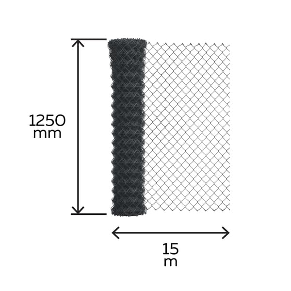 Alberts 604653 Maschendraht-Geflecht | anthrazit | Höhe 125 cm | Länge 15 m