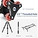 CAVIX Camera Leveler Tripod Leveling Base Tri-Wheel Head for Macro Photography Aluminum w Bubble Level 3 Axis Level with +/-5 Degree Precision Adjustment for DSLR Camera Rotator Panoramic Head LP-64