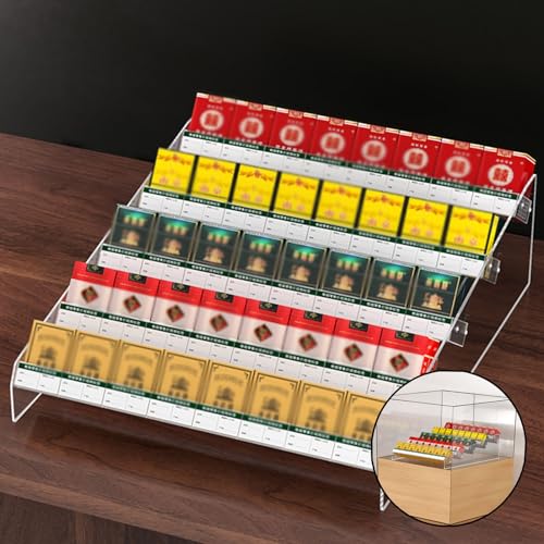 Présentoir à cigarettes de comptoir – Organiseur transparent avec étagères intégrées pour chewing-gums et produits de santé – Présentoir de...