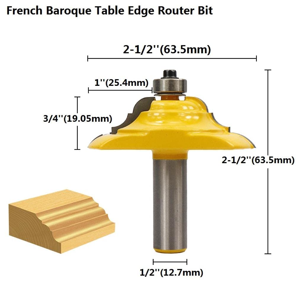Fresa de mango de carburo sólido ， 2 brocas for enrutador de madera, brocas for molduras de muebles de 2 1/2" de diámetro