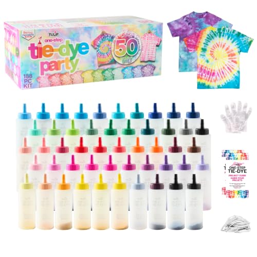 Tulip One-Step Tie-Dye Party Kit, 50 Bottles, 37 Colors