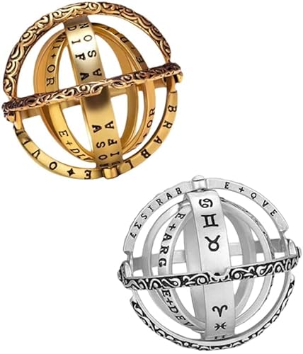 3D Astronomical Sphere Ball Ring Cosmic Finger Ring Vintage Foldable Cosmic Finger Ring 2Pcs Deft��Professional