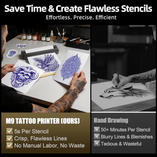 Image of Tattoo Stencil Printer Wireless Thermal Tattoo Machine Kit