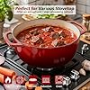 Umite Chef 6QT Enameled Cast Iron Dutch Oven with Lid, Versatile Heavy-Duty Cookware Pot for Baking Bread, Braising, Soups & Stews, Oven & Stovetop Safe with Heat Resistant Gloves(Red) #1