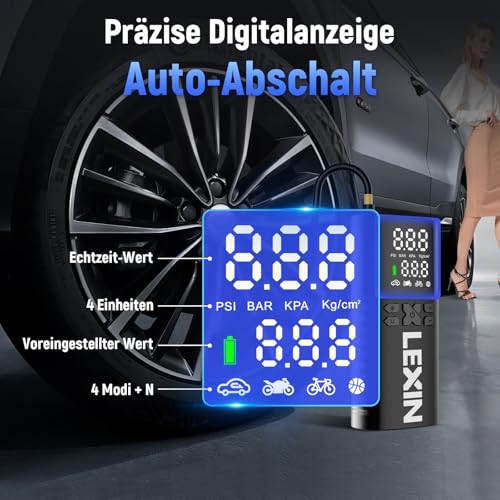 Powerbank mit Kompressor Lexin P4 Elektrische Luftpumpe