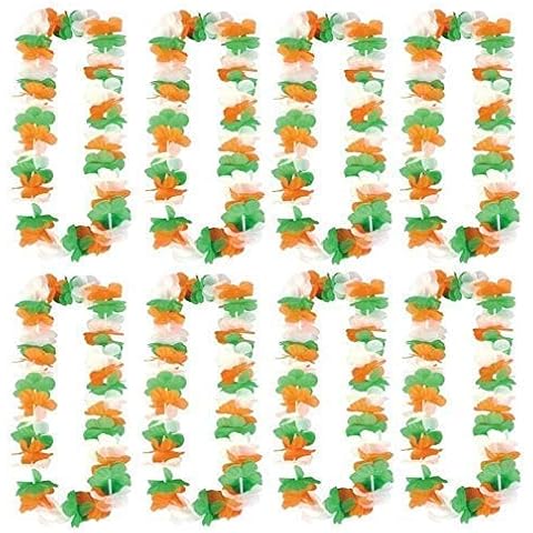 24 x Lei Garlands Irish Flag Colours St Patrick's Day Accessories Fancy Dress Cover