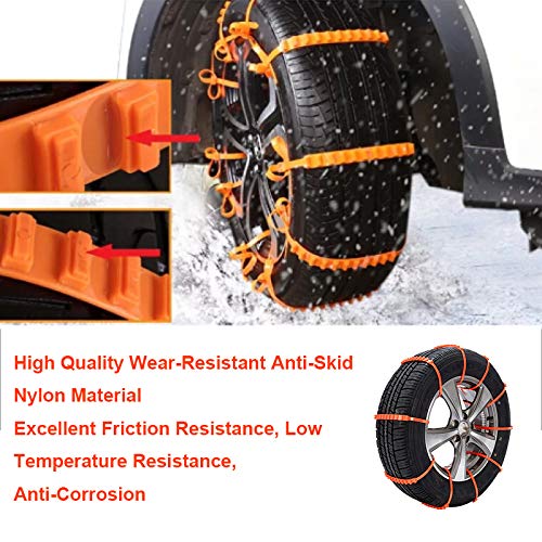 10 Pcs Anti-Skid Tire Chains Mud Snow Tire Chains Emergency Tyre Safety Wheel Chains Cable Reusable For Cars Truck Suv Tire Emergency Driving #TOP1