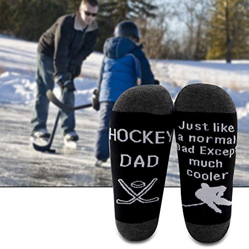 MBMSO 2 Pairs Hockey Dad Socks - Funny Gifts for Dad, Just Like a Normal Dad Except Much Cooler