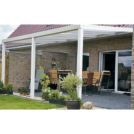 Amazon De Alu Terrassenuberdachung 600x400cm Wahlweise In 3 Farben Montagefertig Uberdachung Vordach Uberdachung Aluminium Terrasse