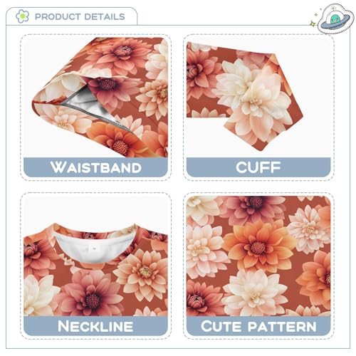 JUNZAN Cartoon Dahlia Terracotta Little Girls Hooded Sweatshirt Fleece Hoodie for Boys Athletic 4T3