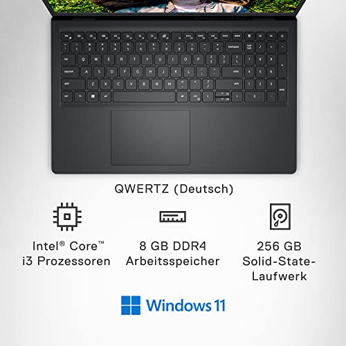 Dell Inspiron 15 (3520) Laptop | 15,6 Zoll Full-HD Display | Intel Core i3-1215U Prozessor | 8 GB RAM | 256 GB SSD | Intel UHD Graphics | Windows 11 Home | QWERTZ Tastatur | Carbon Black – Bild 3
