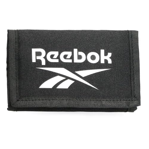 Reebok Ashland Cartera con Monedero Negro 13x8x2,5 cms Poliéster by Joumma Bags