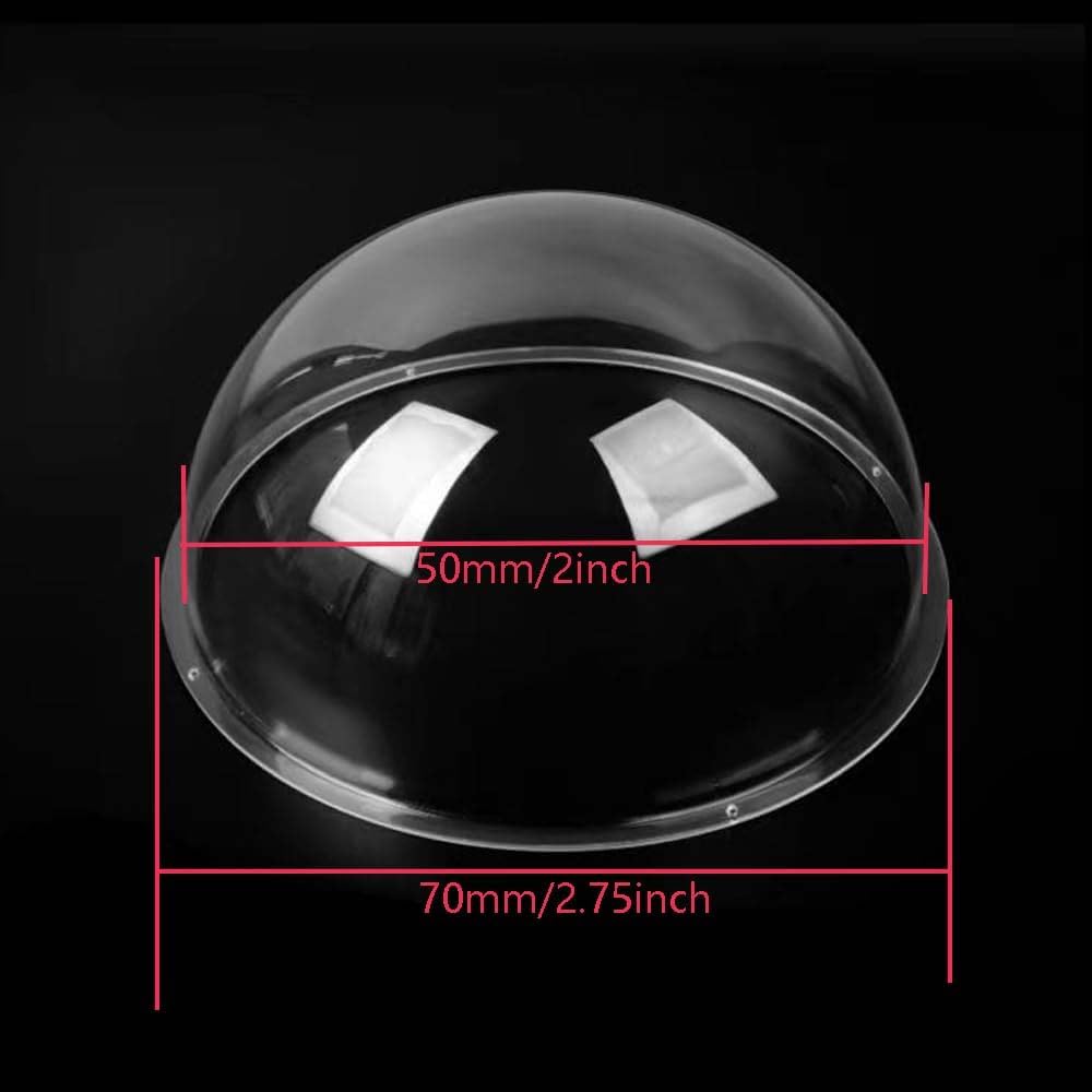 LOTOWELZON 2inch Acrylic Replacement Transparent Clear Camera Dome Cover Security Camera Housing Pet Dog Fence Window Skylight Window (ID50mm*H27mm/2 * 1in)