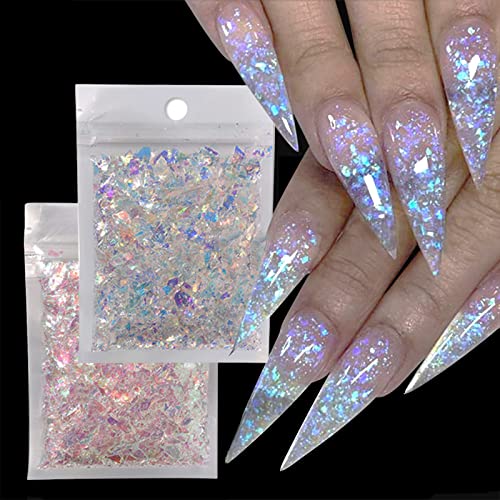 4 Bags Nail Art Glitter Sequins Irregular Colorful Mermaid Nail Flakes Confetti Sticker Manicure Nail Art Supplies For Women Party Diy Face Eyes Body Decorations Accessories #TOP25